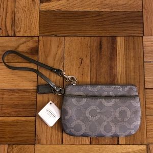 NWT Coach Grey Wristlet.
